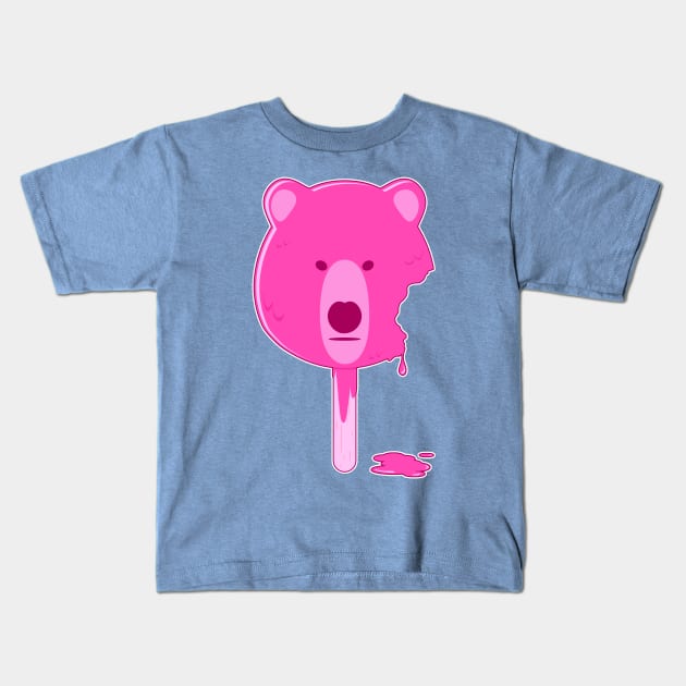 Pink Ice Cream Bear Kids T-Shirt by ArtDiggs